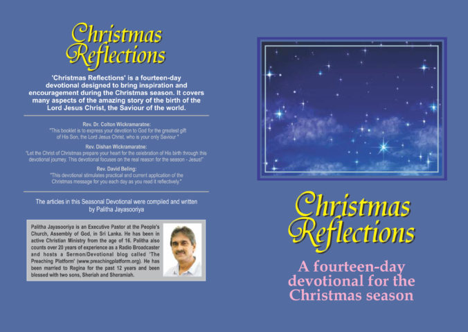Christmas Reflections: A 14 Day Devotional Book for the Season 2 Christmas Reflections - A 14 Day Devotional for the Christmas Season. Available on Amazon now.