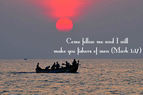 Verse Image: He said to them, “Follow me, and I will turn you into fishers of people.” (Matthew 4:19) Verse Image: He said to them, “Follow me, and I will turn you into fishers of people.” (Matthew 4:19)